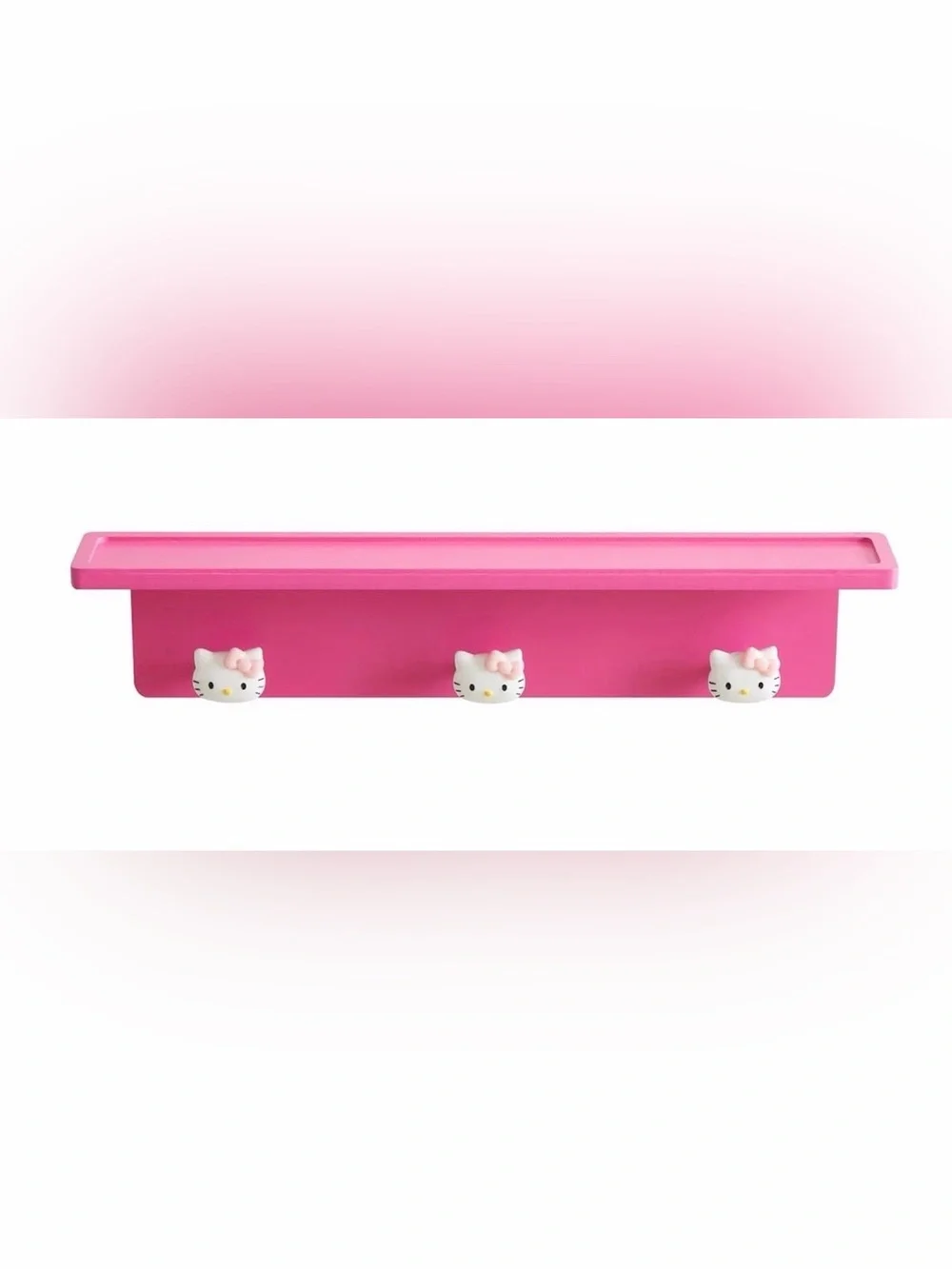 Sanrio Hello Kitty Pink 3-Hook Hanging Wall Shelf New In Box